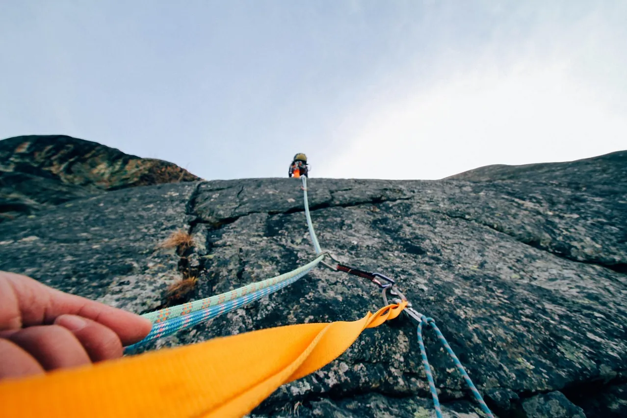 Rock climbing, ropes, rock climber