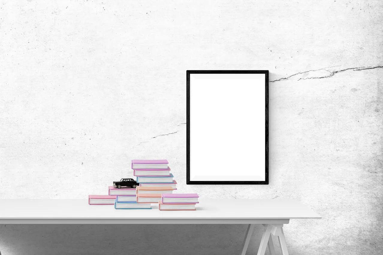 Poster mockup, poster, book